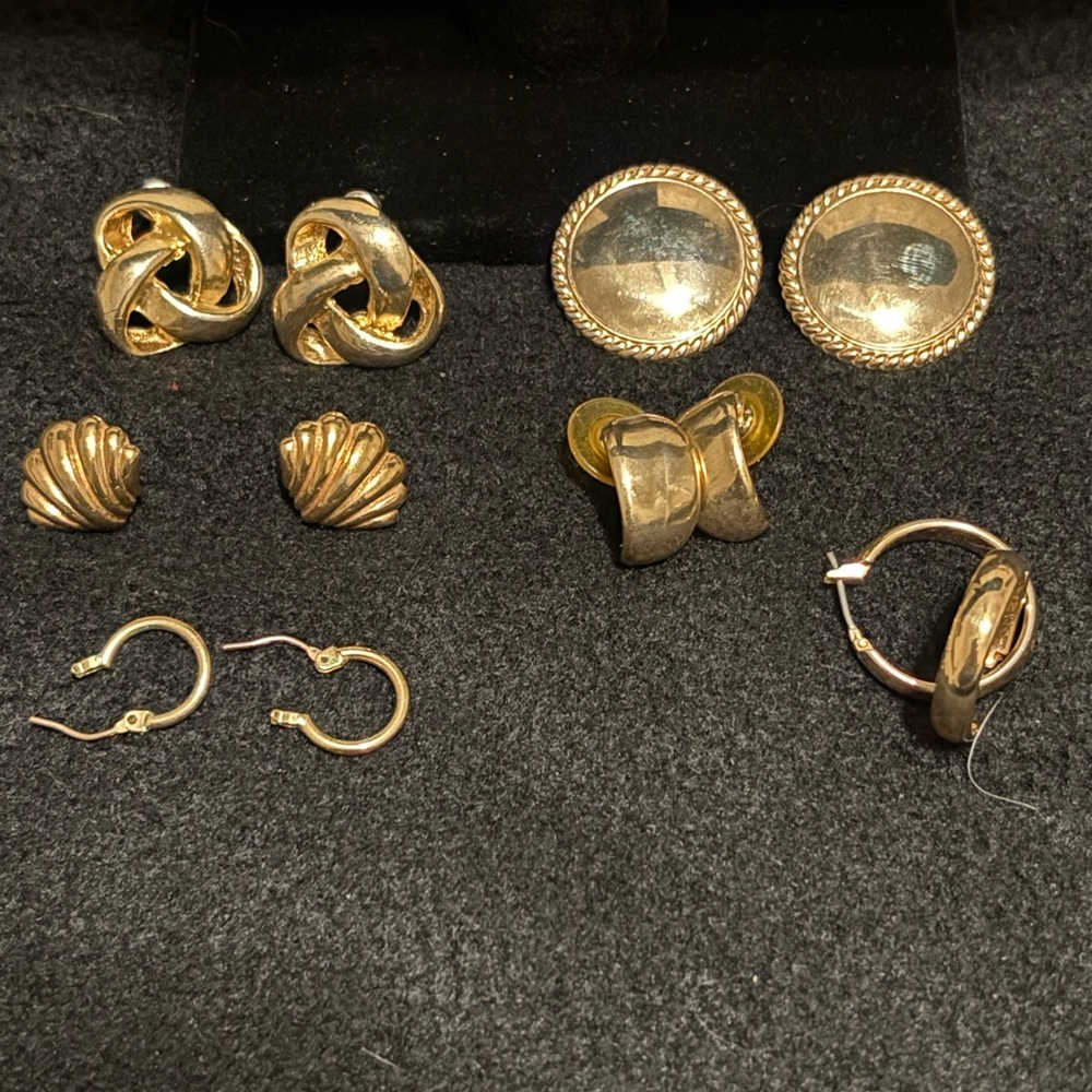 Elegant Gold-Tone Earring Set